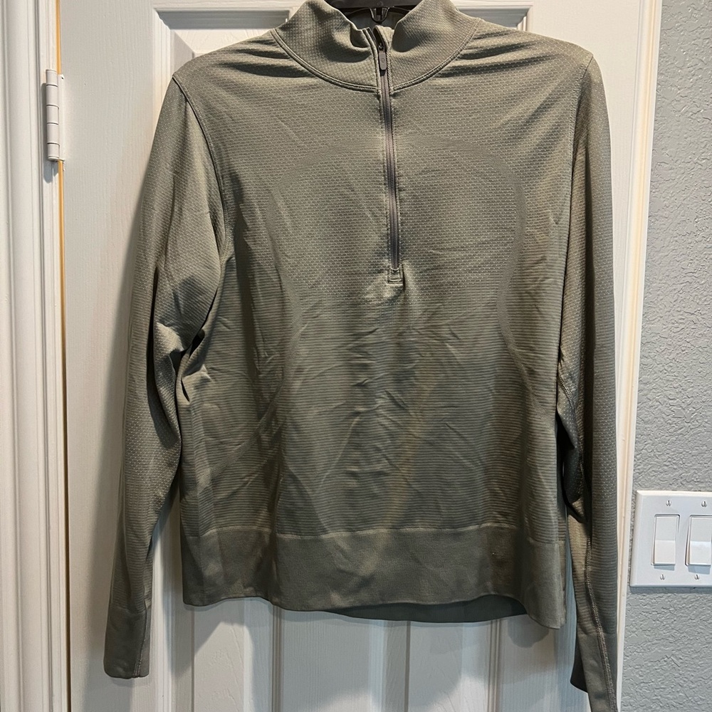 Olive Green Quarter-Zip Pullover
